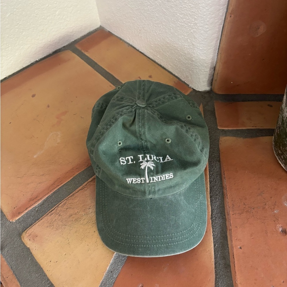 St. Lucia Embroidered Baseball Cap - Green